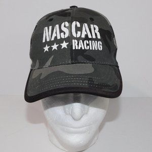 NASCAR RACING Gray Black Camo Adjustable strapback hat / baseball cap